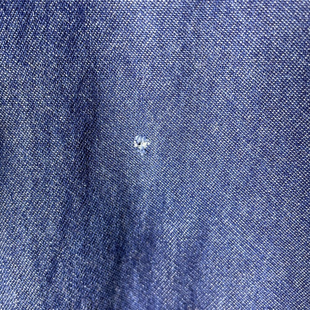 Vintage 90s Blair Denim Maxi Dress Floral Embroidery Button Front A-Line Medium! - Picture 8 of 8